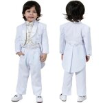 Costume de baptme pour garon mintgreen - manches longues - blanc - 4pcs