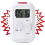 Minuteur - infactory - alarme sonore lumineuse et par vibrations - 99 min - grand �cran lcd - plastique ...