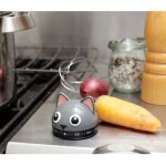 Minuteur - kikkerland - chat gris - plastique - dcoratif - pratique