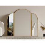 Miroir de barbier en mtal dor - l. 85 x h. 70. 5 cm - dor - qiana