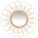 Miroir dco en rotin - paris prix - fleur - original et vintage - naturel