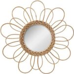 Miroir dco en rotin - paris prix - fleur - original & vintage - naturel