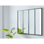 Miroir fenêtre atelier style industriel en métal - l. 120 x h. 90 cm - noir - dudley Miroir fenêtre atelier style industriel en métal - l. 120 x h. 90 cm - noir - dudley