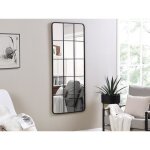 Miroir fen�tre industriel en m�tal - l. 60 x h. 140 cm - noir - sciara