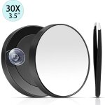Miroir grossissant x 30 miroir cosmtique avec ventouse et pince  piler miroir de voyage pour piler ...