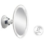 Miroir grossissant x10 autonomie et bien tre tmi 6878 - fixation  ventouse - 18 x 9 x 20cm - taupe