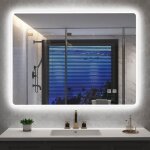 Miroir led lumineux salle de bain 80 x 60 cm miroir avec eclairage anti - bu�e horizontal vertical
