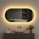 Miroir led pour salle de bain unho 120x60cm avec clairage intgr et fonction anti - bue