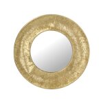 Miroir or magnifique d�coration murale glace ronde en m�tal couleur or 4x49x49cm