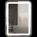 Homcom - miroir de salle de bain - verre tremp� - 50x70x4cm - argent