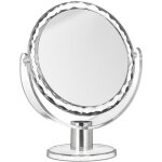 Relaxdays miroir de maquillage grossissant  poser miroir rond pivotant sur pied hxlxp: 23 x 19 x 10 ...