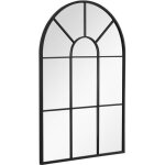 Miroir mural arqu� - homcom - verri�re arche style industriel cadre m�tallique salon - m�tal - 91x60cm ...