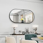 Miroir mural design moderne avec cadre en aluminium pour salon salle de bain chambre 100x50cm