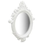 Miroir mural - mothinessto - ly6161 - ovale - 56x76 cm - blanc - polyur�thane et verre