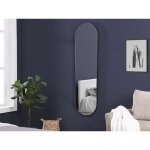 Miroir mural ovale en m�tal - l. 40 x h. 140 cm - noir - onikal
