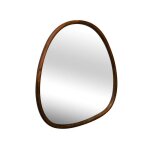 Miroir organique en bois de sapin 75cm couleur noyer charlie l 75 x l 70 x e 3cm