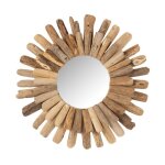 Miroir rond en bois flotté 52x52 naturel Miroir rond en bois flotté 52x52 naturel