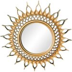 Miroir rond � suspendre miroirs muraux � cadre dor� grande d�coration pour le couloir de salon dh�tel ...