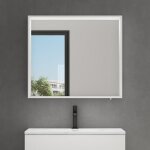Miroir de salle de bain avec �tag�re armoire murale avec �clairage mai & mai� 80x12x70 cm blanc mat