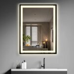 Miroir de salle de bain led 60x80cm anti - bue interrupteur tactile 3 couleur clairage rglable miroir ...