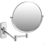 Miroir de salle de bain - tectake - miroir de salle de bain grossissant x5 en acier rond double face ...