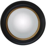 Miroir sorci�re en bois de paulownia - d. 66 cm - noir et dor� effet laiton - franklin