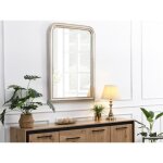 Miroir style vintage en bois de paulownia - l. 80 x h. 110 cm - champagne - heloise Miroir style vintage en bois de paulownia - l. 80 x h. 110 cm - champagne - heloise