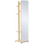 Miroir sur pied homcom mdf 40x44. 5x170cm bois naturel
