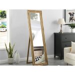 Miroir sur pied en bois deucalyptus - l. 50 x h. 170 cm - doré - honore Miroir sur pied en bois deucalyptus - l. 50 x h. 170 cm - doré - honore