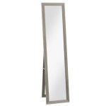 Miroir rectangulaire homcom sur pied mural ou � poser avec cadre en bois pour salon chambre � coucher ...