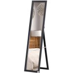 Miroir sur pied - miroir sol pleine longueur - homcom - rectangulaire dressing chambre salon - bois - ...