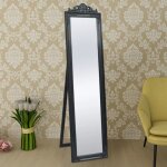 Miroir sur pied - qiilu - baroque - bois et verre - 40 x 160 cm - noir Miroir sur pied - qiilu - baroque - bois et verre - 40 x 160 cm - noir