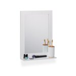 Relaxdays miroir pour salle de bain pour le mur support de rangement cadre rectangulaire hxlxp: 55x40x12 ...