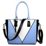 Miss lulu sac � main cuir pu en forme de v bandouli�re pour femme bleu