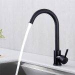 Mitigeur de cuisine noir robinetterie de cuisine 360� rotatif robinet mitigeur d�vier en acier inox noir ...