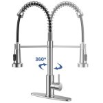 Mitigeur cuisine - prumya - douchette pivotante 360° - acier inoxydable brossé - Économie deau Mitigeur cuisine - prumya - douchette pivotante 360° - acier inoxydable brossé - Économie deau