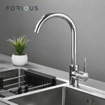 Forious robinet cuisine mitigeur cuisine pivotant � 360� monocommande chaud / froid en laiton chrom� ...