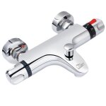 Mitigeur de douche thermostatique chrom�raccord filet� 1 / 2 laiton robinet douche pour salle de bain ...