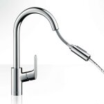 Mitigeur �vier bec c avec douchette extractible focus m41 - hansgrohe - 31850000