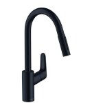 Mitigeur �vier - douchette extractible - 2 jets - noir - focus hansgrohe