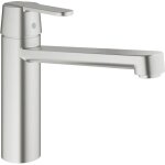 Mitigeur evier grohe get supersteel - bec medium - cartouche c�ramique 35mm - installation rapide - inox ...