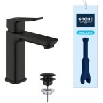 Mitigeur de lavabo - grohe dice - taille m - cartouche ch3 & clic - clac - noir mat