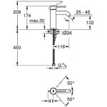 Mitigeur de lavabo grohe essence nouveau - chrome - economie deau - silkmove cartouche en c�ramique 28 ...