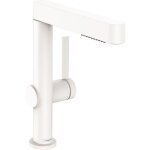 Mitigeur lavabo avec douchette hansgrohe finoris 230 2 jets + bonde push - open blanc mat