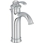 Mitigeur de lavabo haut jacob delafon fairfax en m�tal chrom� avec vidage et pastille chaud / froid r�tro ...