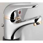 Mitigeur lavabo - kliegger - anna 2 - chrome et or - cartouche céramique 40 mm - livré avec bondes et ... Mitigeur lavabo - kliegger - anna 2 - chrome et or - cartouche céramique 40 mm - livré avec bondes et ...