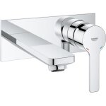 Mitigeur lavabo monocommande grohe lineare 19409001 - 2 trous - montage mural - chrome - taille m