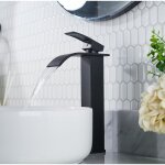 Forious mitigeur de lavabo haut mitigeur lavabo cascade en acier inoxydable monocommande eau chaude / ...