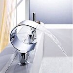 Mitigeur robinet luxe cascade baignoire baignoire - ideko - col de cygne - monotrou - chrom�