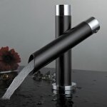 Mitigeur robinet noir - cartouche en cramique - cascade - tuyaux - lavabo sdb - tempsa